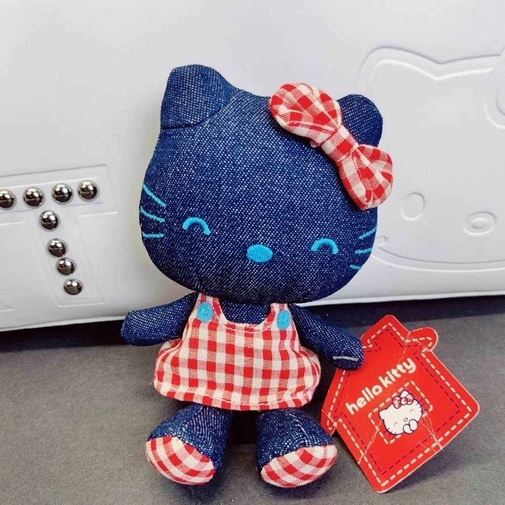 Y2K Hello Kitty Doll Denim & Gingham + Free Collection: Purse, PEZ Box, Coin Bag - Picture 2 of 16